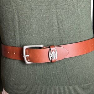 Structure‎ Leather Belt Size 38 Brown Casual Italian Leather Made in USA